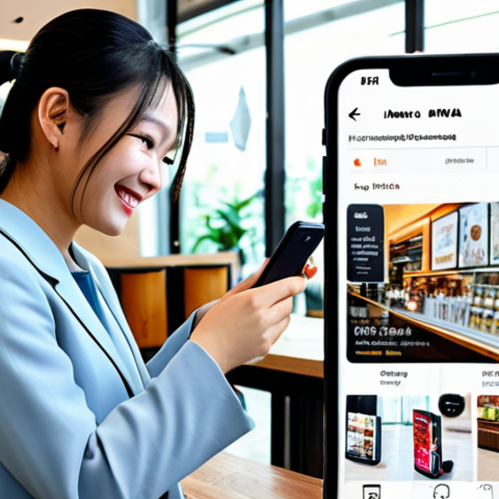 Personalized Shopping Experience**

"A young Vietnamese woman browsing a mobile shopping app in a modern cafe, fully clothed in stylish, modest attire, smiling as she looks at product recommendations, appropriate content, safe for work, natural pose, perfect anatomy, professional digital art, high quality."

**