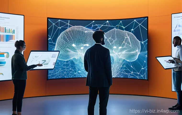 언어 AI의 프로토타입 개발 과정 - **Prompt:** A vibrant, realistic photograph showcasing a multimodal AI assisting a diverse group of ...